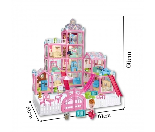 WOOPIE Domek dla Lalek Villa z Akcesoriami i Lalką Podświetlany 275el.