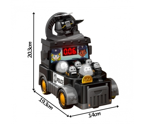 WOOPIE Gra Zręcznościowa Uderz Młotkiem Wbijak Wóz Policyjny z Akcesoriami