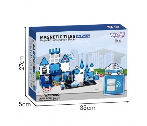 WOOPIE Klocki Magnetyczne 3D Zestaw Komisariat Policji 42el.