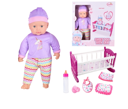 WOOPIE ROYAL Zestaw XL Opiekunka Lalka Jednorożec z Kołyską i Zestawem do Karmienia