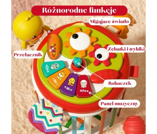 WOOPIE BABY Walec Kostka Sensoryczna Interaktywny Bębenek