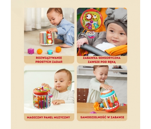 WOOPIE BABY Walec Kostka Sensoryczna Interaktywny Bębenek