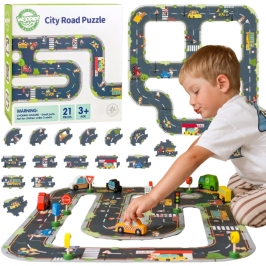WOOPIE GREEN Droga Puzzle dla Dzieci Autostrada Makieta 21 el. Certyfikat FSC WOOPIE GREEN Droga Puzzle dla Dzieci Autostrada Makieta 21 el. Certyfikat FSC