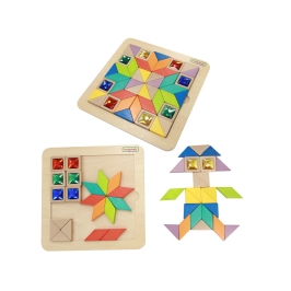 MASTERKIDZ Układanka Mozaika Nauka Kolorów i Kształtów Tangram Montessori MASTERKIDZ Układanka Mozaika Nauka Kolorów i Kształtów Tangram Montessori