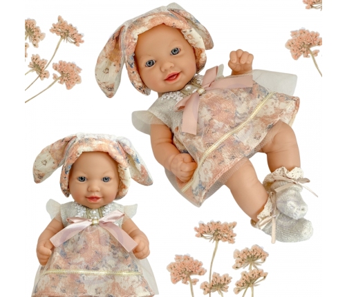 WOOPIE ROYAL Lalka Bobas 24 cm w Sukience i Czapeczce Króliczka