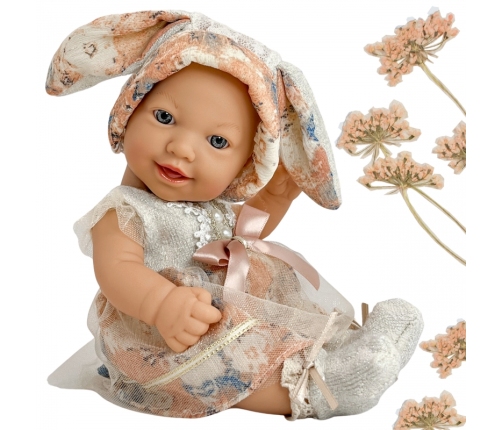 WOOPIE ROYAL Lalka Bobas 24 cm w Sukience i Czapeczce Króliczka