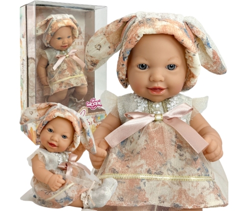 WOOPIE ROYAL Lalka Bobas 24 cm w Sukience i Czapeczce Króliczka