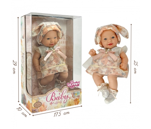 WOOPIE ROYAL Lalka Bobas 24 cm w Sukience i Czapeczce Króliczka