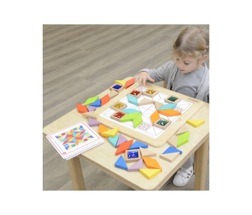 MASTERKIDZ Układanka Mozaika Nauka Kolorów i Kształtów Tangram Montessori