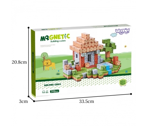 WOOPIE Klocki Magnetyczne Konstrukcyjne Świat Klocków 108 el.