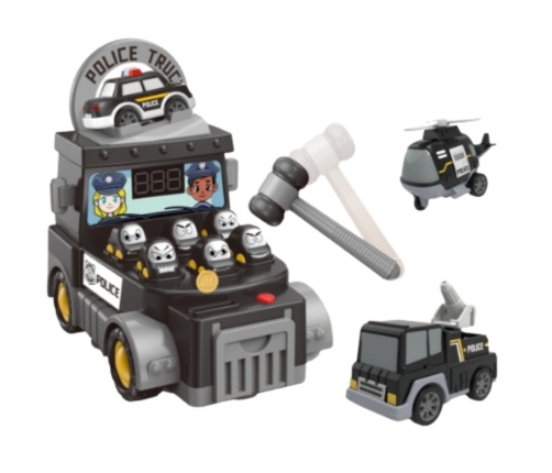 WOOPIE Gra Zręcznościowa Uderz Młotkiem Wbijak Wóz Policyjny z Akcesoriami