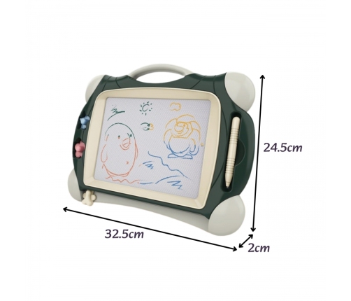 WOOPIE Znikopis Tablica Magnetyczna Kolorowa + 2 Stempelki Zielony