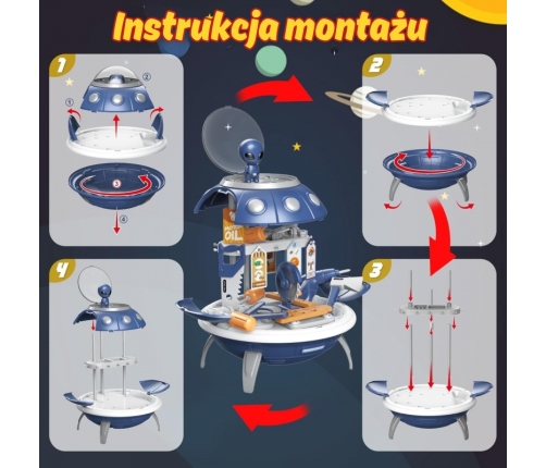 WOOPIE Warsztat 3w1 Plecak Projektor UFO 52 el.