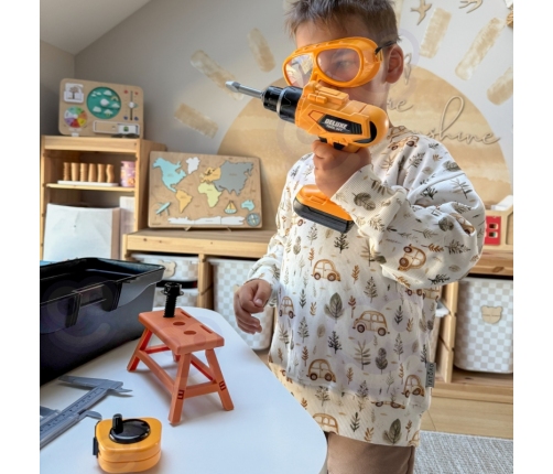 WOOPIE Zestaw Narzędzi Małego Majsterkowicza z Wkrętarką w Walizce 39el.