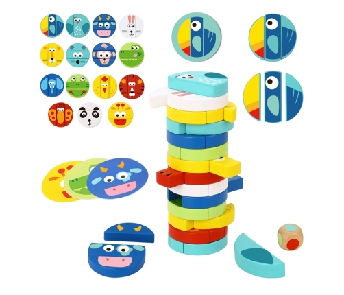 TOOKY TOY Gra Zręcznościowa Klocki Zwierzęta Certyfikat FSC