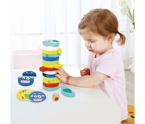 TOOKY TOY Gra Zręcznościowa Klocki Zwierzęta Certyfikat FSC