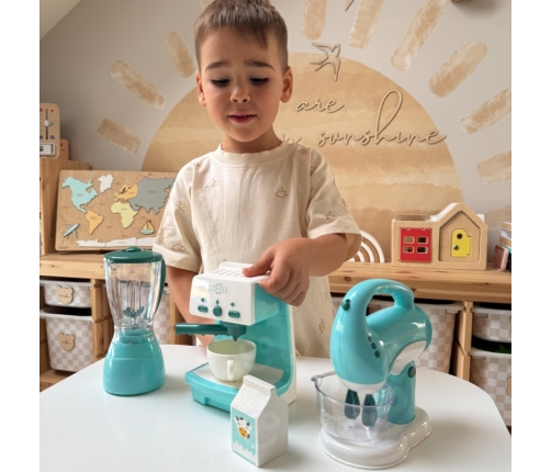 WOOPIE Zestaw AGD 3w1 Ekspres Mikser Blender Efekty Dźwiękowe Świetlne