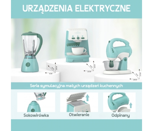 WOOPIE Zestaw AGD 3w1 Ekspres Mikser Blender Efekty Dźwiękowe Świetlne