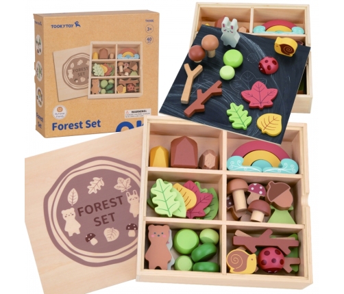TOOKY TOY Zestaw Leśny Układanka w Stosy Klocki Figurki