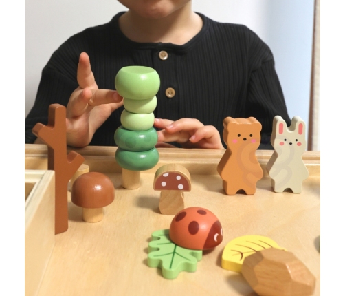 TOOKY TOY Zestaw Leśny Układanka w Stosy Klocki Figurki