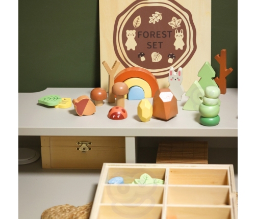 TOOKY TOY Zestaw Leśny Układanka w Stosy Klocki Figurki