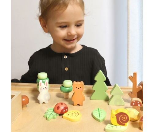 TOOKY TOY Zestaw Leśny Układanka w Stosy Klocki Figurki