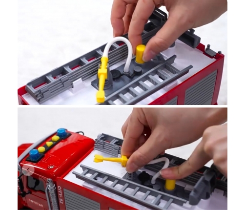 WOOPIE Ciężarówka Wóz Strażacki Na Wodę Dźwięk Światła 1:14