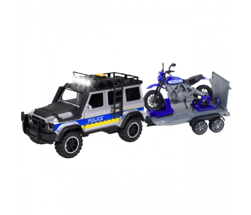 WOOPIE Zestaw Samochód Terenowy Policyjny z Przyczepą na Motocykl
