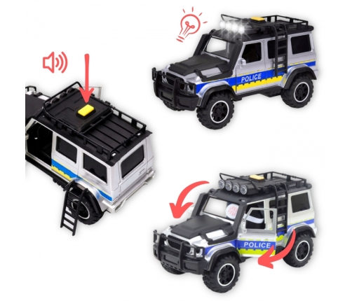 WOOPIE Zestaw Samochód Terenowy Policyjny z Przyczepą na Motocykl