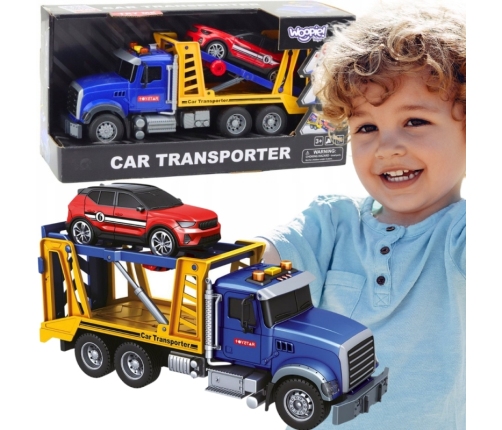 WOOPIE Laweta Ciężarówka Transporter Z Autkiem Światło Dźwięk