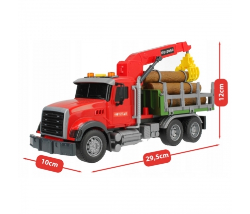 WOOPIE Ciężarówka z Ruchomym Dźwigiem do Drewna Dźwięk Światła 1:14