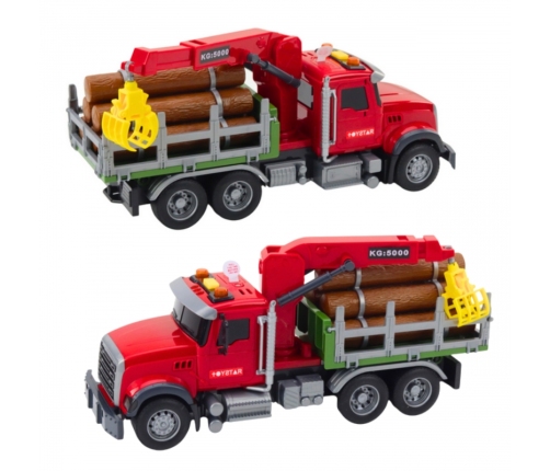 WOOPIE Ciężarówka z Ruchomym Dźwigiem do Drewna Dźwięk Światła 1:14