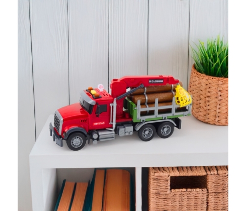 WOOPIE Ciężarówka z Ruchomym Dźwigiem do Drewna Dźwięk Światła 1:14