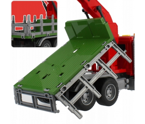 WOOPIE Ciężarówka z Ruchomym Dźwigiem do Drewna Dźwięk Światła 1:14