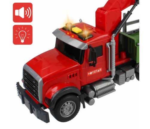 WOOPIE Ciężarówka z Ruchomym Dźwigiem do Drewna Dźwięk Światła 1:14