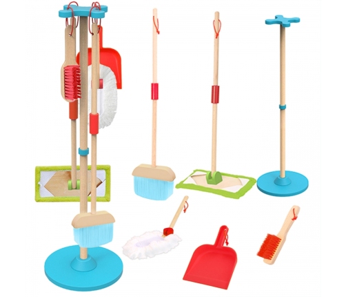 TOOKY TOY Drewniany Zestaw do Sprzątania dla Dzieci 6 el.