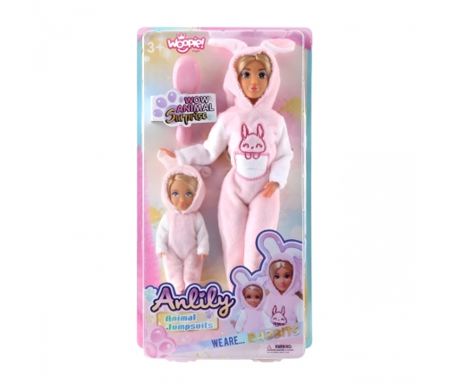 WOOPIE ROYAL Lalki Kombinezony Różowe Króliczki Zestaw 2szt.
