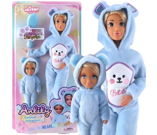 WOOPIE ROYAL Lalki Kombinezony Niebieskie Misie Zestaw 2szt.