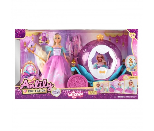 WOOPIE ROYAL Lalka Księżniczka Lily i Magiczny Powóz Karoca Akcesoria