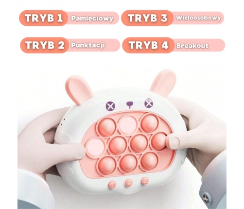 WOOPIE Gra POP IT Elektryczna Antystresowa Zręcznościowa Króliczek