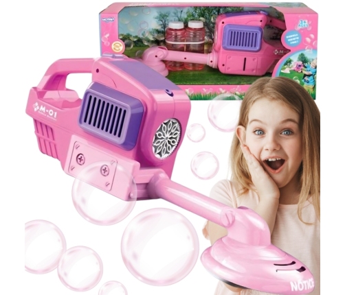 WOOPIE Kosiarka Ręczna Maszyna do Robienia Baniek Mydlanych Różowa