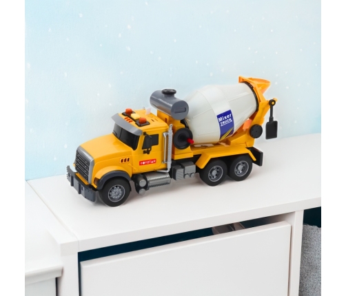 WOOPIE Ciężarówka Betoniarka Obrotowy Bęben Światła Dźwięki Żółta