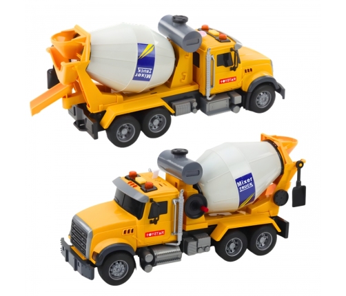 WOOPIE Ciężarówka Betoniarka Obrotowy Bęben Światła Dźwięki Żółta