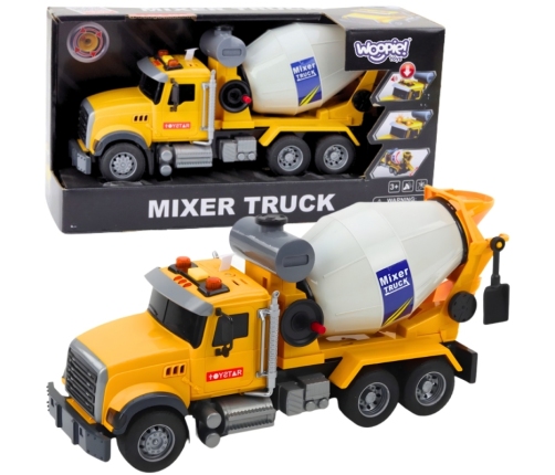 WOOPIE Ciężarówka Betoniarka Obrotowy Bęben Światła Dźwięki Żółta