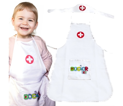 WOOPIE Strój Pielęgniarki Kitel Fartuszek z Czepkiem Pielęgniarki