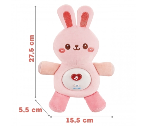 WOOPIE BABY Interaktywny Pluszak Przytulanka dla Niemowląt Światło Dźwięk Króliczek Usypiacz Różowy