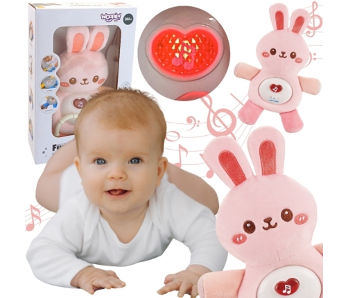 WOOPIE BABY Interaktywny Pluszak Przytulanka dla Niemowląt Światło Dźwięk Króliczek Usypiacz Różowy