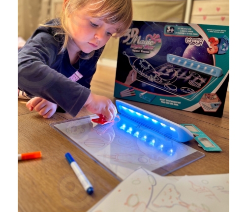 WOOPIE Magnetyczna Tablica 3D Podświetlenie LED do Rysowania
