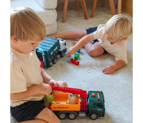 WOOPIE Ciężarówka Śmieciarka z Dźwigiem Segregacja Śmieci - skala 1:10