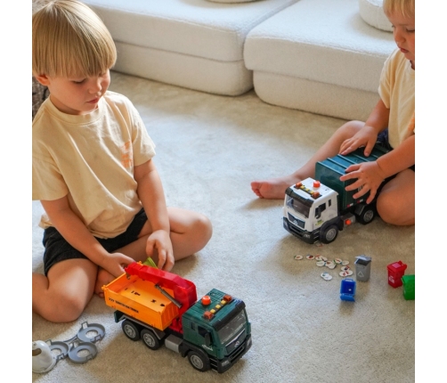 WOOPIE Ciężarówka Śmieciarka z Dźwigiem Segregacja Śmieci - skala 1:10